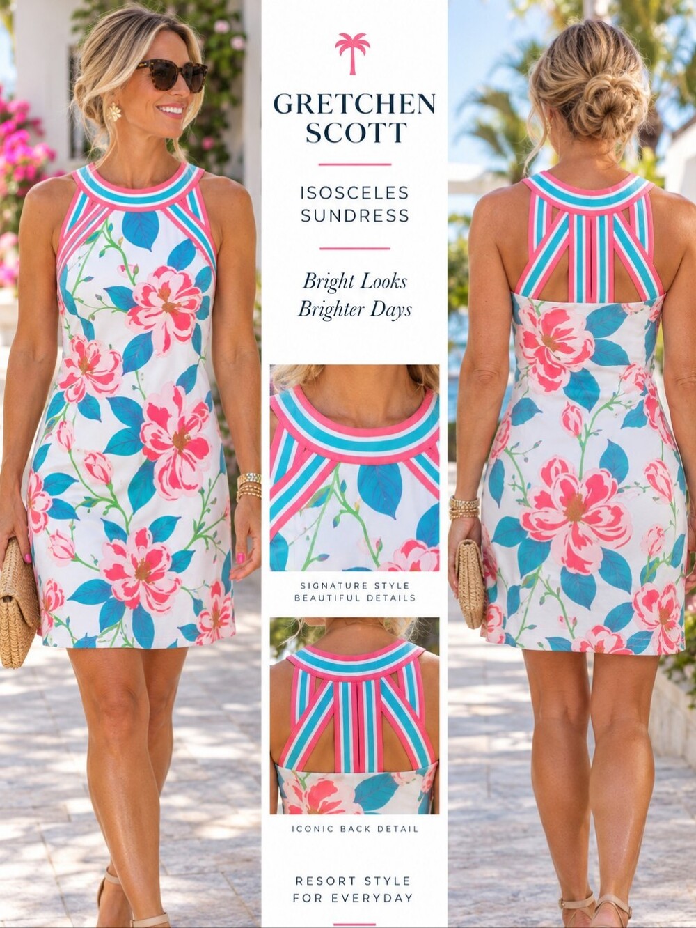 Gretchen Scott Designs Isosceles White Floral Dress